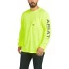 Ariat® Men's Rebar Heat Fighter Long Sleeves Neon Lime Tee 10031031 -ARIAT Cowboy Gear 10031031 front