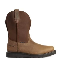 Ariat Men's Rambler Work Edge Earth Brown Square Steel Toe Boots 10035882 -ARIAT Cowboy Gear 10035882 side