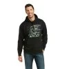Ariat Men's Basic Black With Green Flag Hooded Sweatshirt 10037258 -ARIAT Cowboy Gear 10037258