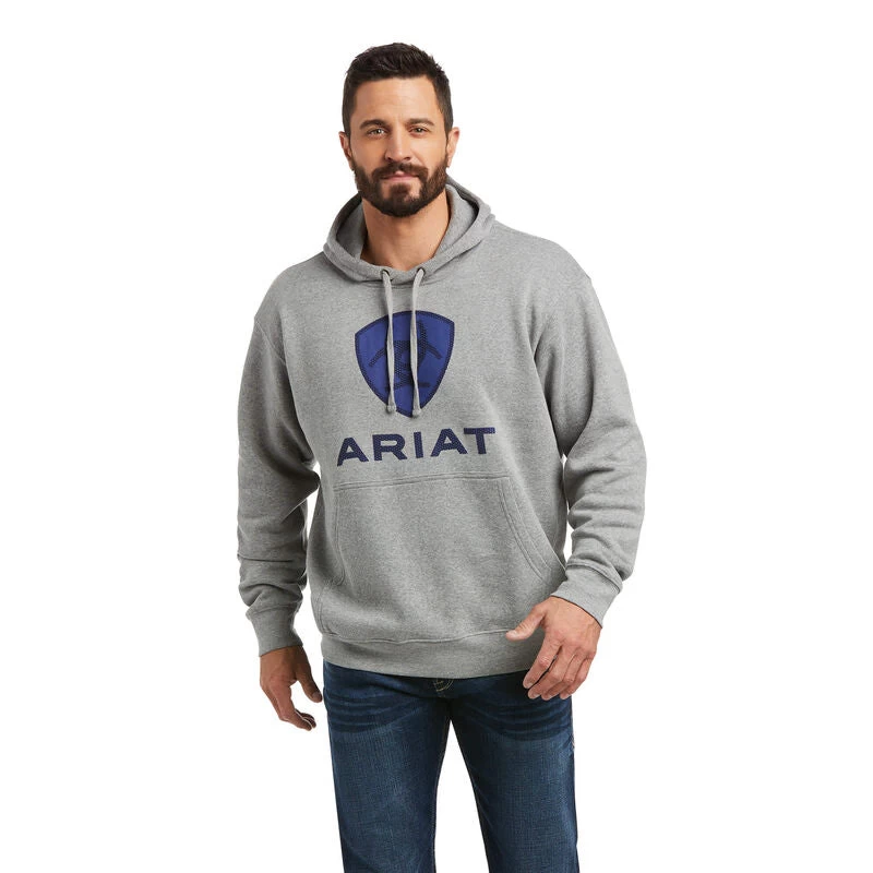 Ariat Men's Basic Heather Grey Raised Logo Sweatshirt Hoodie 10037265 3 Ariat Men's Basic Heather Grey Raised Logo Sweatshirt Hoodie 10037265
