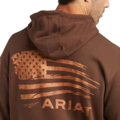 Ariat® Men's Patriot 2.0 Dark Brown Hoodie 10037270 -ARIAT Cowboy Gear 10037270C