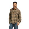 Ariat® Men's Hartford Boardwalk Brown Plaid Long Sleeve Shirt 10037335 -ARIAT Cowboy Gear 10037335a