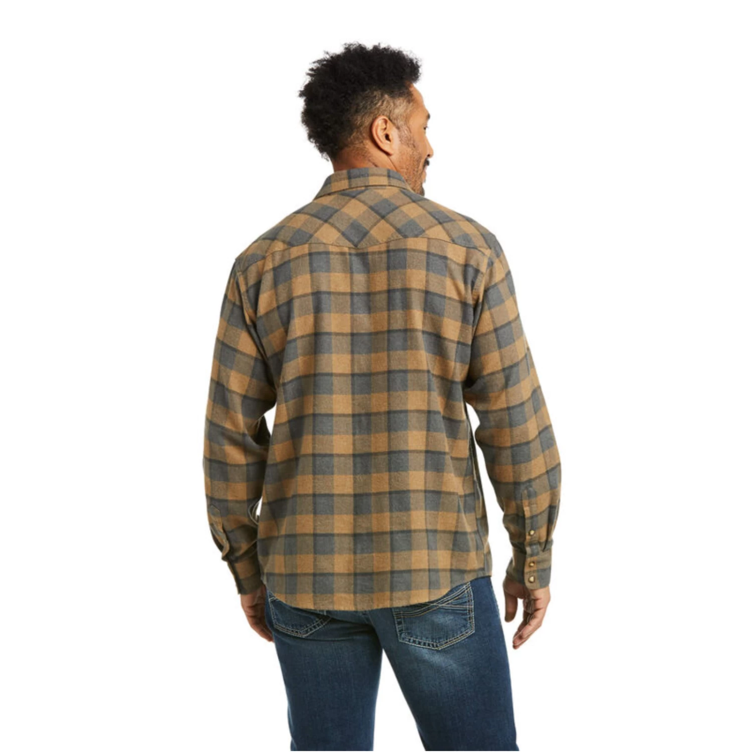 Ariat® Men's Hartford Boardwalk Brown Plaid Long Sleeve Shirt 10037335 4 Ariat® Men's Hartford Boardwalk Brown Plaid Long Sleeve Shirt 10037335 - Image 2