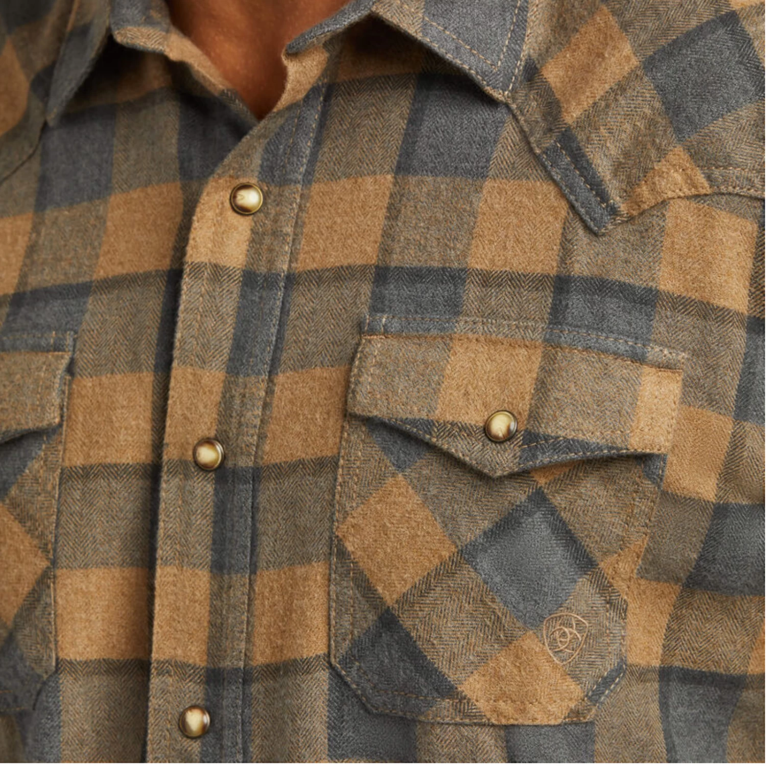 Ariat® Men's Hartford Boardwalk Brown Plaid Long Sleeve Shirt 10037335 5 Ariat® Men's Hartford Boardwalk Brown Plaid Long Sleeve Shirt 10037335 - Image 3