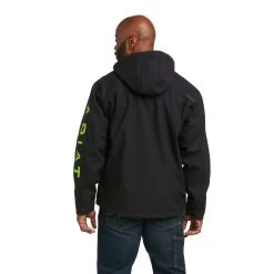 Ariat Men's Rebar Stretch Canvas Softshell Hooded Logo Jacket 10037386 -ARIAT Cowboy Gear 10037386 back