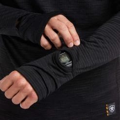 Ariat® Men's Rebar Gridwork Black Balaclava Baselayer Top 10037674 10 Ariat® Men's Rebar Gridwork Black Balaclava Baselayer Top 10037674 -ARIAT Cowboy Gear 10037674 02