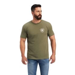Ariat® Men's Flag Military Heather Short Sleeve Tee Shirt 10038464 -ARIAT Cowboy Gear 10038464 back