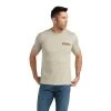 Ariat® Men's Land Khaki Heather Short Sleeve T-Shirt 10038536 -ARIAT Cowboy Gear 10038536 front