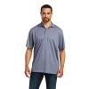 Ariat Men's Tek Polo Folkstone Grey Short Sleeve Shirt 10039383
