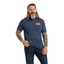 Ariat® Men's Rebar Cotton Strong Graphic Navy Heather T-Shirt 10039465 -ARIAT Cowboy Gear 10039465
