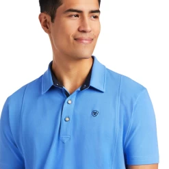 Ariat® Men's Medal Short Sleeve Reykjavik Blue Polo Shirt 10039497 7 Ariat® Men's Medal Short Sleeve Reykjavik Blue Polo Shirt 10039497 -ARIAT Cowboy Gear 10039497