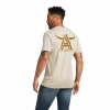 Ariat® Men's Longhorn Khaki Heather Short Sleeve T-Shirt 10039925 1 Ariat® Men's Longhorn Khaki Heather Short Sleeve T-Shirt 10039925 -ARIAT Cowboy Gear 10039925