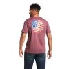 Ariat® Men's Short Sleeve Burgundy Graphic Flag Circle Tee 10039928 -ARIAT Cowboy Gear 10039928 front