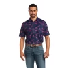 Ariat® Men's Navy Bamboo Print Polo Shirt 10040605 1 Ariat® Men's Navy Bamboo Print Polo Shirt 10040605 -ARIAT Cowboy Gear 10040605A