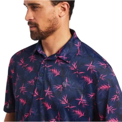 Ariat® Men's Navy Bamboo Print Polo Shirt 10040605 9 Ariat® Men's Navy Bamboo Print Polo Shirt 10040605 -ARIAT Cowboy Gear 10040605B