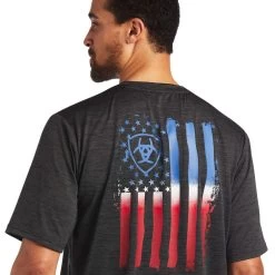 Ariat® Men's Charger Vertical Flag Graphic Charcoal T-Shirt 10040632 -ARIAT Cowboy Gear 10040632 01 419aa84e 1ab6 427e 87bb 25cf3a374d30