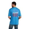 Ariat Men's Vertical Flag Graphic Blue T-Shirt 10040633 -ARIAT Cowboy Gear 10040633 back