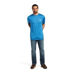 Ariat Men's Vertical Flag Graphic Blue T-Shirt 10040633 -ARIAT Cowboy Gear 10040633 full