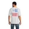 Ariat Men's Vertical Flag Graphic Grey T-Shirt 10040634 -ARIAT Cowboy Gear 10040634 back