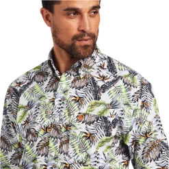 Ariat Men's Blaine White Classic Fit Button Down Shirt 10040638 -ARIAT Cowboy Gear 10040638D