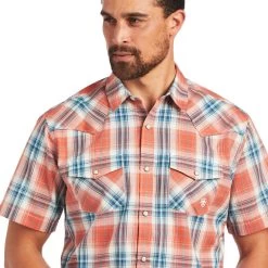 Ariat® Men's Hawk Retro Ginger Spice Short Sleeve Snap Shirt 10040647 -ARIAT Cowboy Gear 10040647 01 cc4f5062 f18c 4956 bd65 23bb5ec42da1