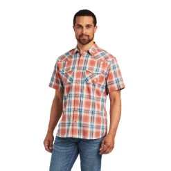 Ariat® Men's Hawk Retro Ginger Spice Short Sleeve Snap Shirt 10040647