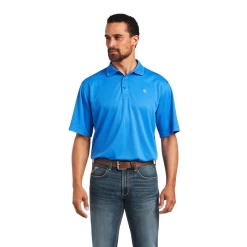 Ariat Men's Tek Aegean Blue Polo Shirt 10040650