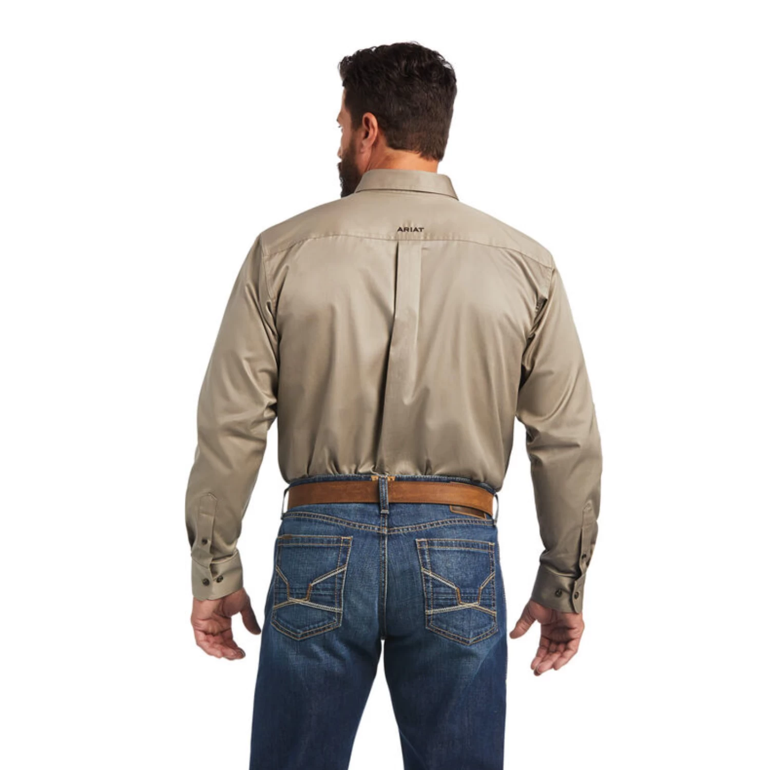 Ariat® Men's Brindle Brown Clasic Fit Logo Button Down Shirt 10040700 4 Ariat® Men's Brindle Brown Clasic Fit Logo Button Down Shirt 10040700 - Image 2