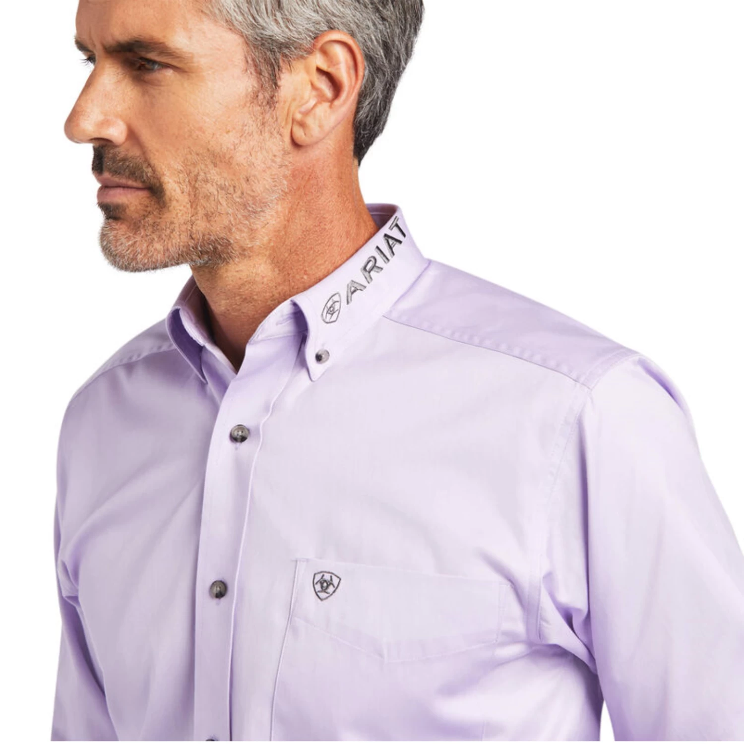 Ariat® Men's Lilac & Grey Fitted Button Down Shirt 10040703 5 Ariat® Men's Lilac & Grey Fitted Button Down Shirt 10040703 - Image 3