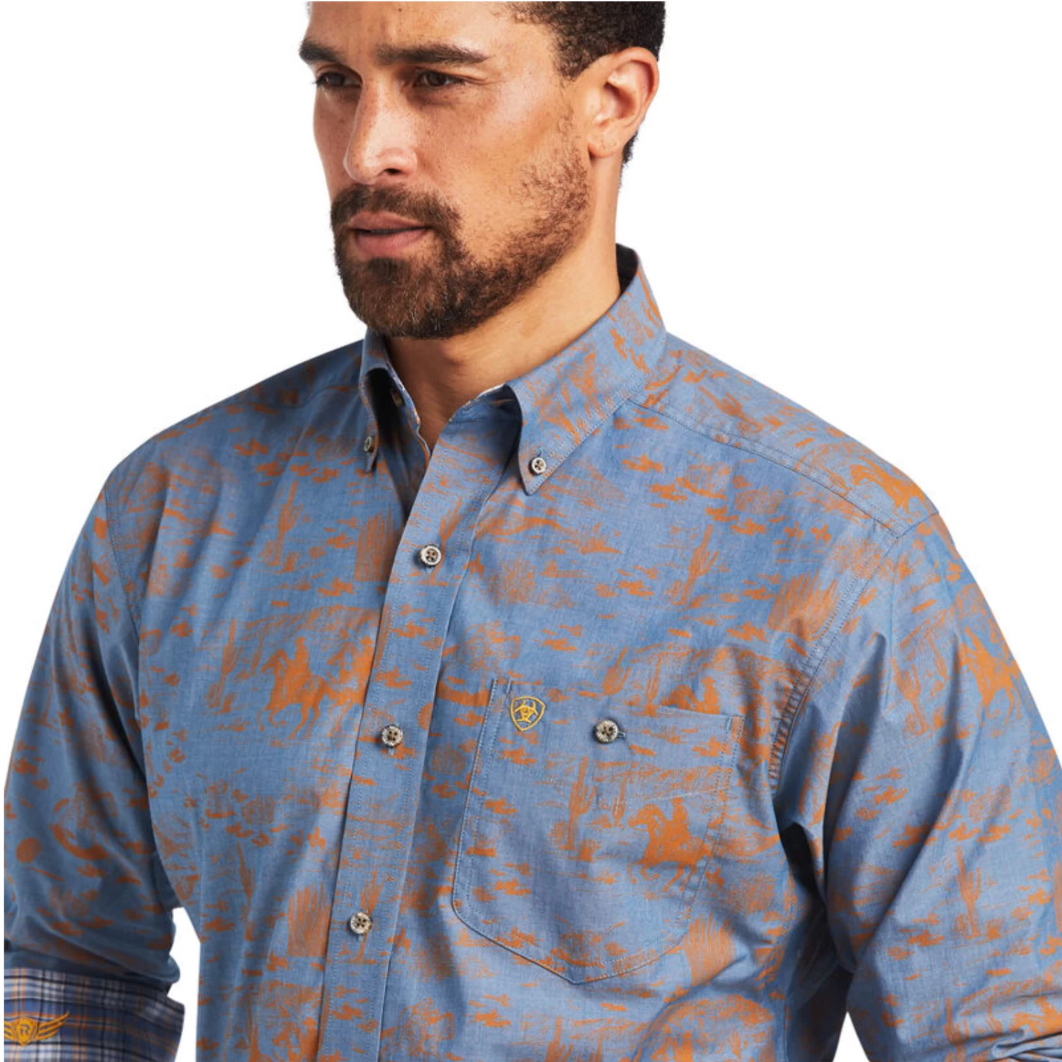 Ariat® Men's Relentless Cordage Stretch Blue Button Up Shirt 10040711 6 Ariat® Men's Relentless Cordage Stretch Blue Button Up Shirt 10040711 - Image 4