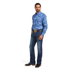 Ariat® Men's Relentless Headway Dutch Blue Button Down Shirt 10040714 -ARIAT Cowboy Gear 10040714C