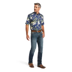 Ariat® Men's Wrinkle Free Ephraim Blue Button Down Shirt 10040725 9 Ariat® Men's Wrinkle Free Ephraim Blue Button Down Shirt 10040725 -ARIAT Cowboy Gear 10040725C