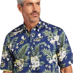 Ariat® Men's Wrinkle Free Ephraim Blue Button Down Shirt 10040725 8 Ariat® Men's Wrinkle Free Ephraim Blue Button Down Shirt 10040725 -ARIAT Cowboy Gear 10040725D