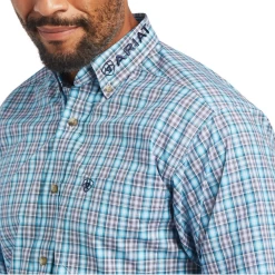 Ariat® Men's White Fitted Pro Team Button Down Shirt 10040791 -ARIAT Cowboy Gear 10040791b