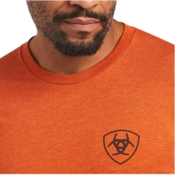 Ariat® Men's Diamond Wood Short Sleeve Adobe Heather T-Shirt 10040875 -ARIAT Cowboy Gear 10040875D