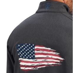 Ariat® Men's Logo 2.0 Patriot Charcoal Softshell Jacket 10041439 -ARIAT Cowboy Gear 10041439c