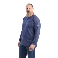 Ariat® Men's FR Air Service Navy Heather T-Shirt 10041476 -ARIAT Cowboy Gear 10041476a