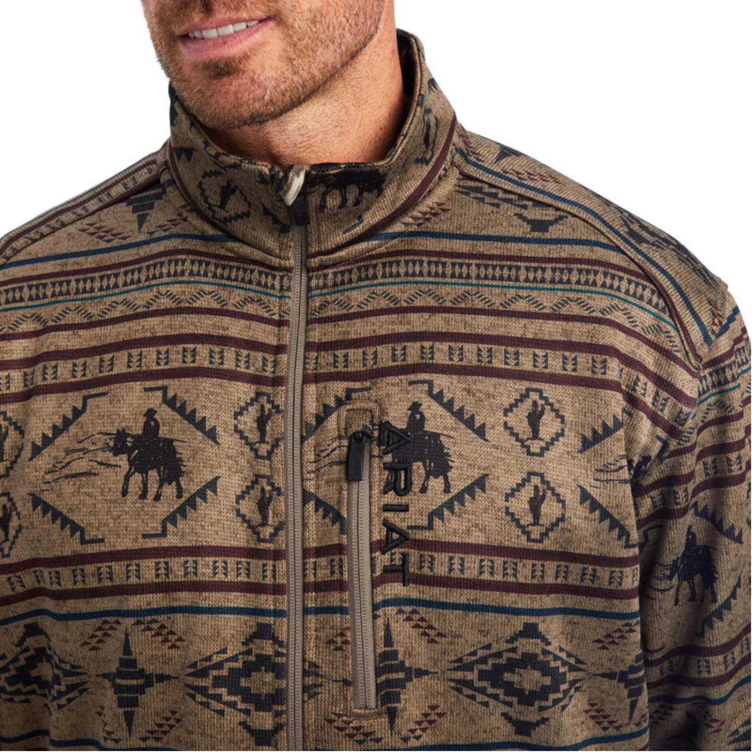 Ariat® Men's Caldwell Brindle-Wood Brown Full Zip Jacket 10041525 5 Ariat® Men's Caldwell Brindle-Wood Brown Full Zip Jacket 10041525 - Image 3