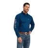 Ariat Men's Poseidon Blue Team Logo Button Down Shirt 10041529 -ARIAT Cowboy Gear 10041529 front