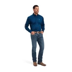 Ariat Men's Poseidon Blue Team Logo Button Down Shirt 10041529 -ARIAT Cowboy Gear 10041529 full
