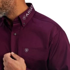 Ariat Men's Beet Purple Team Logo Button Down Shirt 10041530 -ARIAT Cowboy Gear 10041530 01