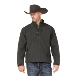 Ariat® Men's Logo 2.0 Americana & Charcoal Softshell Jacket 10041616 -ARIAT Cowboy Gear 10041616a