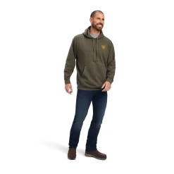 Ariat® Men's Devotion Eagle Olive Heather Pullover Sweatshirt 10041714 -ARIAT Cowboy Gear 10041714c