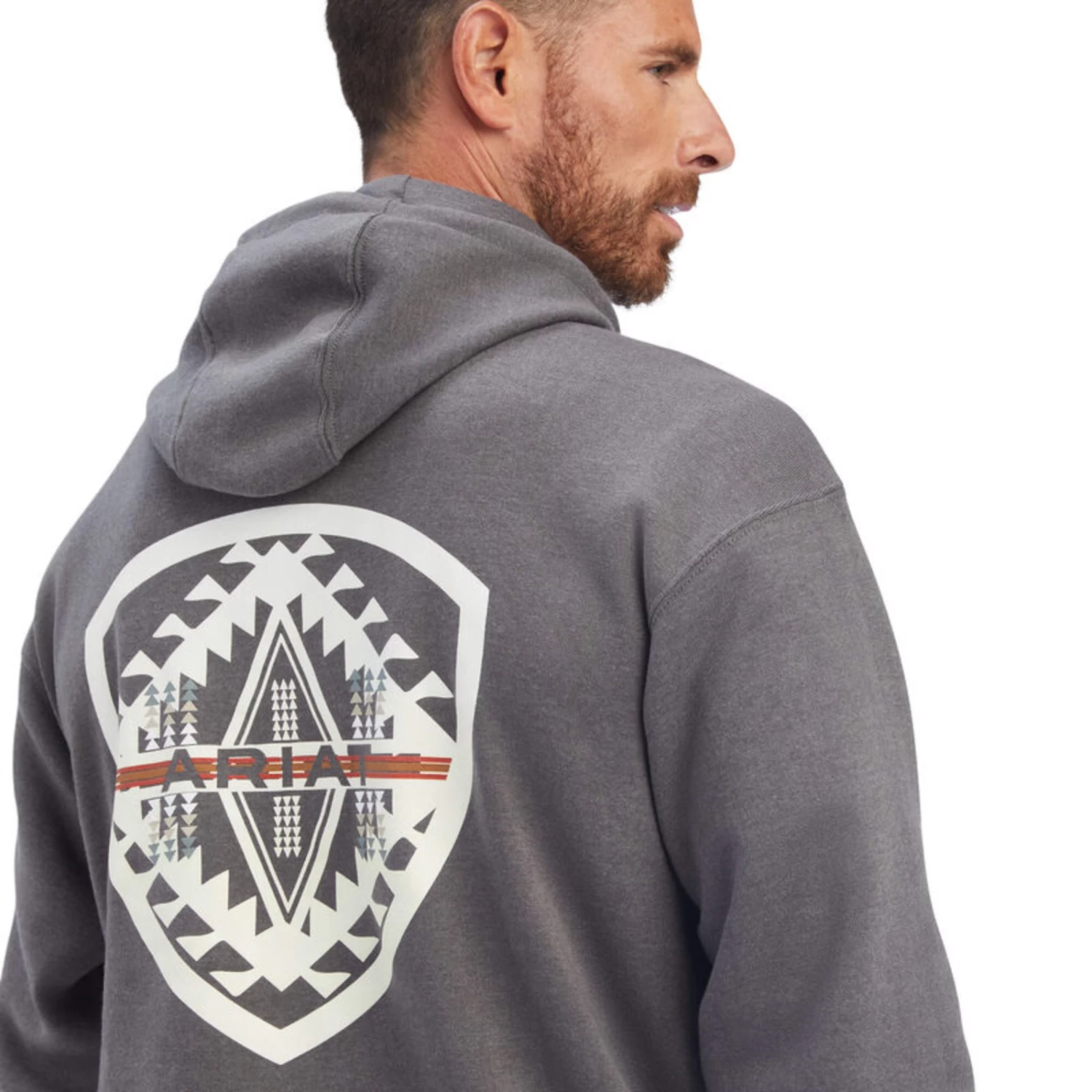 Ariat® Men's Southwest Shield Black Heather Pullover Hoodie 10041717 7 Ariat® Men's Southwest Shield Black Heather Pullover Hoodie 10041717 - Image 5
