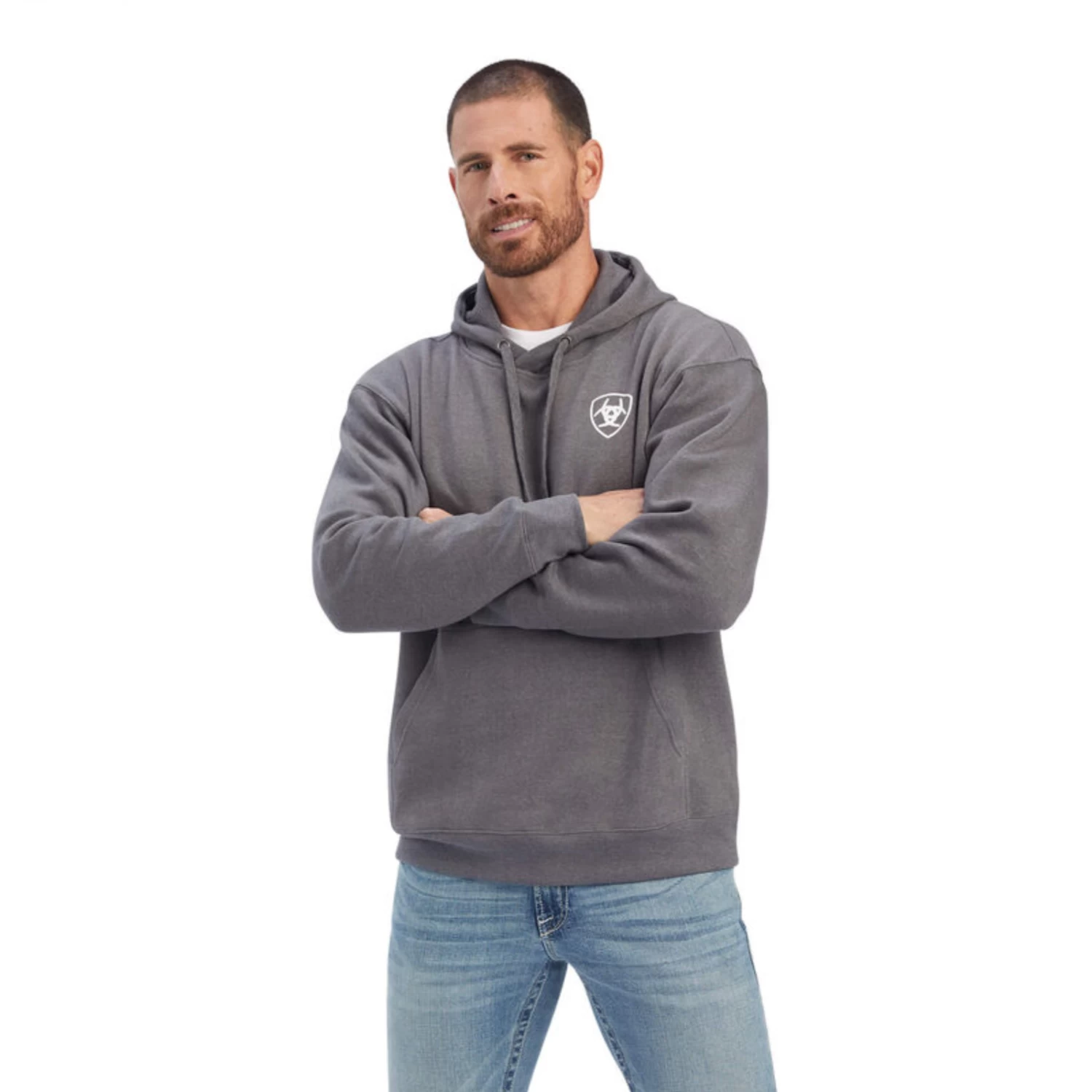Ariat® Men's Southwest Shield Black Heather Pullover Hoodie 10041717 4 Ariat® Men's Southwest Shield Black Heather Pullover Hoodie 10041717 - Image 2
