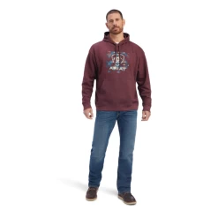 Ariat® Men's Southwest Block Malbec Heather Hoodie 10041722 9 Ariat® Men's Southwest Block Malbec Heather Hoodie 10041722 -ARIAT Cowboy Gear 10041722c
