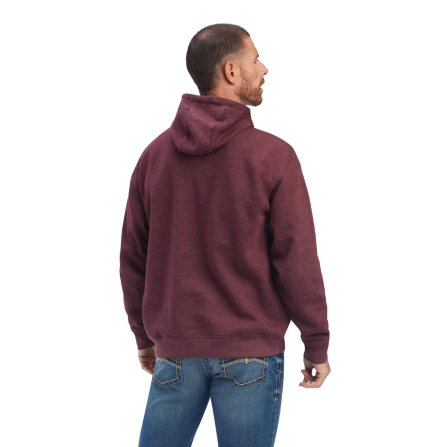 Ariat® Men's Southwest Block Malbec Heather Hoodie 10041722 4 Ariat® Men's Southwest Block Malbec Heather Hoodie 10041722 - Image 2
