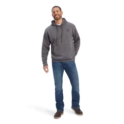 Ariat® Men's EST Block Charcoal Grey Pullover Hoodie 10041723 -ARIAT Cowboy Gear 10041723d