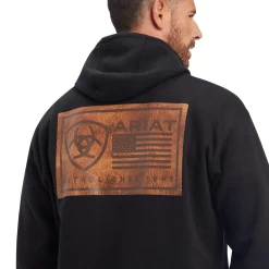 Ariat® Men's Black EST Block Logo Graphic Hoodie 10041724 -ARIAT Cowboy Gear 10041724a