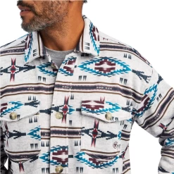 Ariat® Men's Caldwell Printed Dark Oatmeal Shirt Jacket 10041733 -ARIAT Cowboy Gear 10041733b